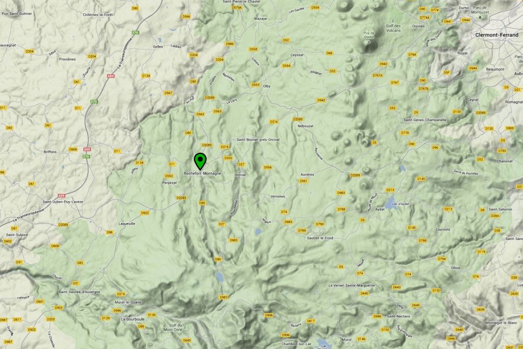 Situation de notre Gîte en Auvergne